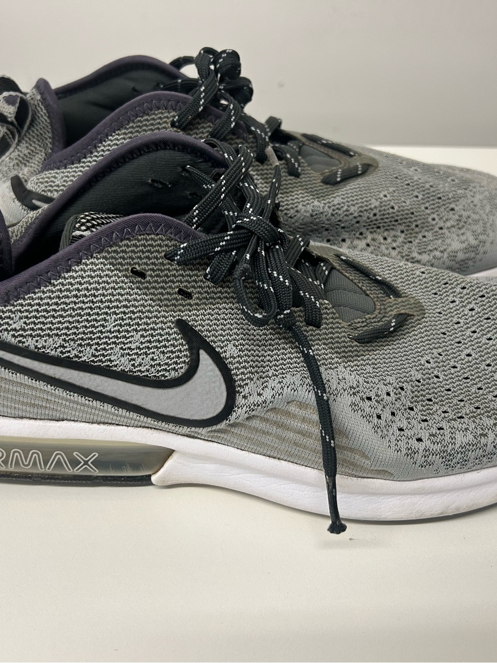 Nike Men’s Grey and Black Air Max Knit Running Shoes